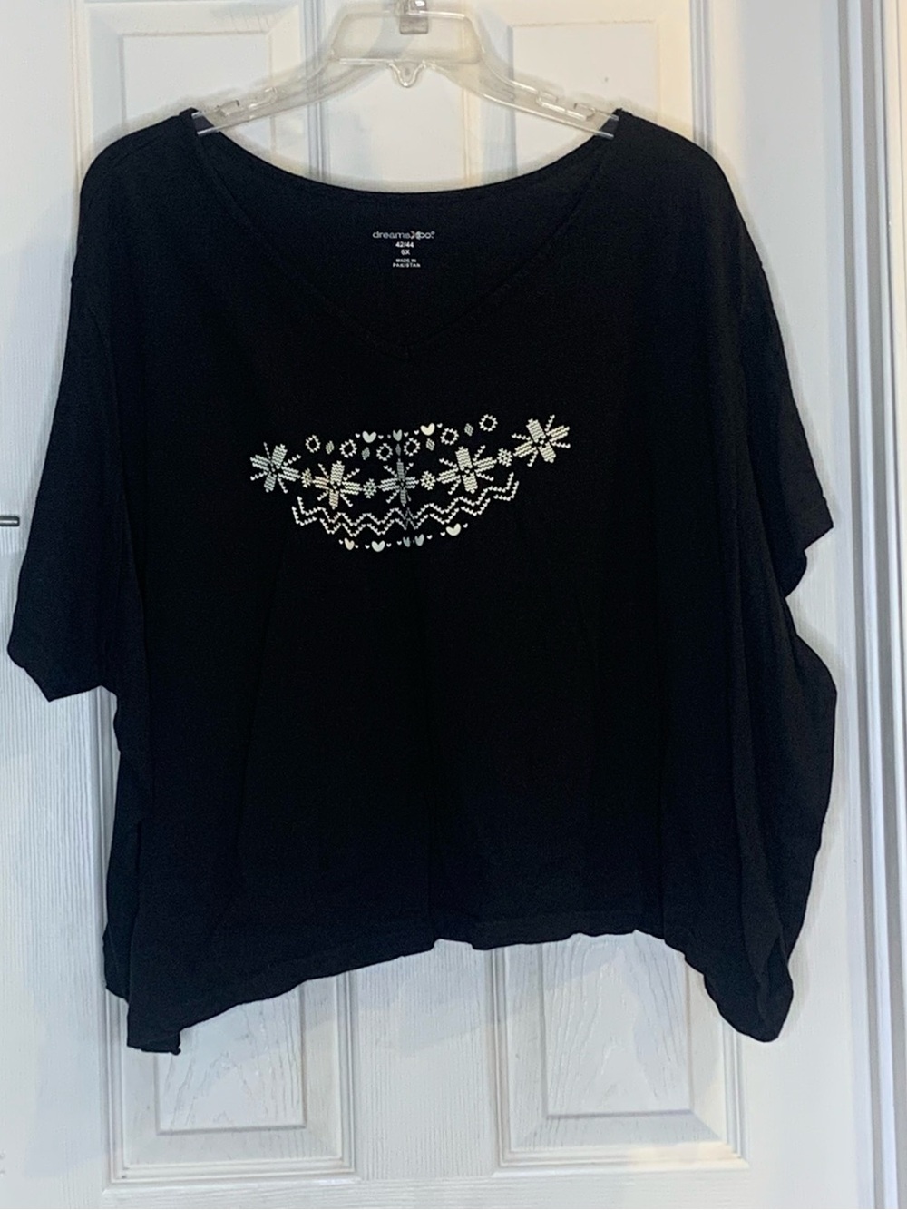Dreams & CO Black Cropped Sleep Shirt Size 6X